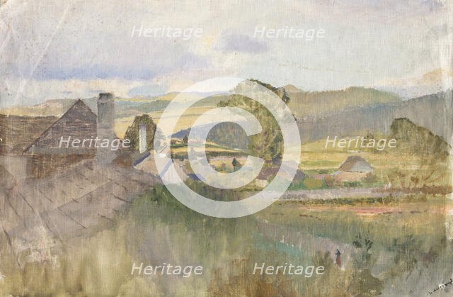 Village below the Tatras, 1880-1900. Creator: Ladislav Mednyanszky.