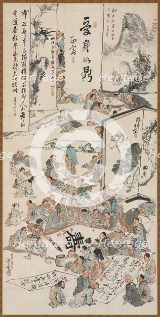 Painting Party, 1880. Creator: Kawanabe Kyosai (Japanese, 1831-1889).