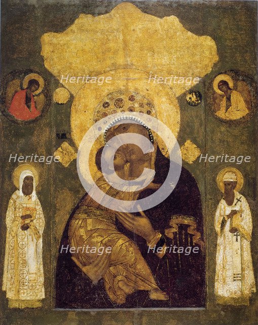 Mother of God of Volokolamsk, 16th century. Artist: Russian icon  