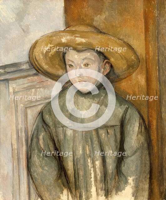 Boy With a Straw Hat, 1896. Creator: Paul Cezanne.