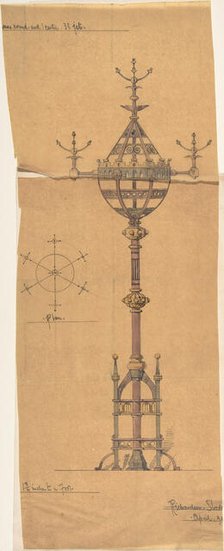 Designs for [Gas?] Lights for a Church, ca. 1880. Creator: Richardson Slade & Co.