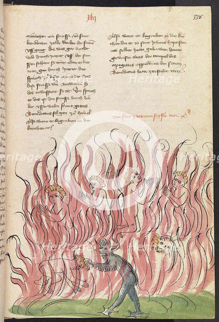 St Patrick's Purgatory. From the Alsacian Legenda Aurea, 1418-1419.
