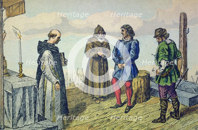 Execution of the Castilian nobleman Alvaro de Luna in Valladolid in 1453 by order of King John II.