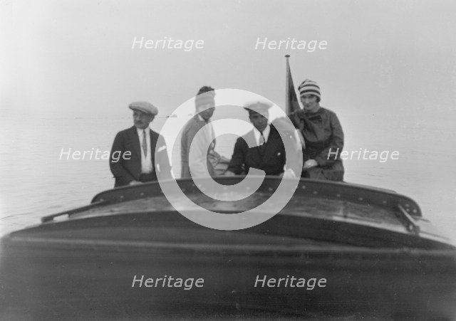 A group onboard sea sled 'Miss England', 1922. Creator: Kirk & Sons of Cowes.