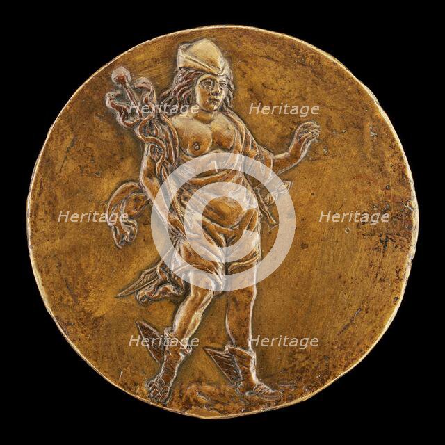 Mercury Carrying a Caduceus [reverse]. Creator: Unknown.