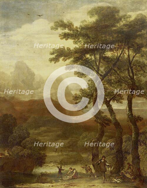 Landscape with Hunters, 1640-1685. Creator: Ignacio de Iriarte.