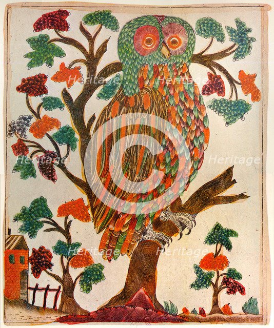Owl, Lubok print, 1800. Artist: Unknown