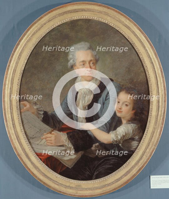Portrait of Nicolas Ledoux (1736-1806), architect, with his daughter Adelaide, c1775 — 1779. Creator: Johann Melchior Wyrsch.