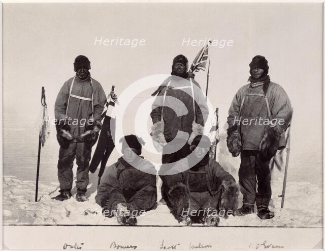 Members of Scott's expedition to the South Pole, 1912. Creator: Henry Bowers.