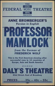 Professor Mamlock, New York, 1937. Creator: Unknown.
