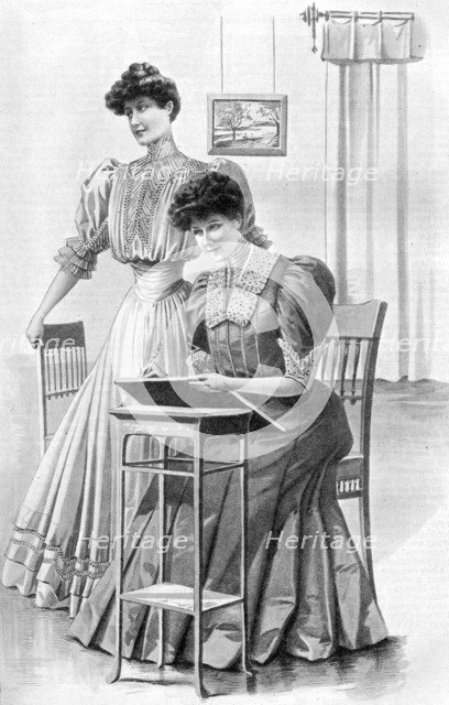 Girls' attire for November 1905. Artist: Unknown
