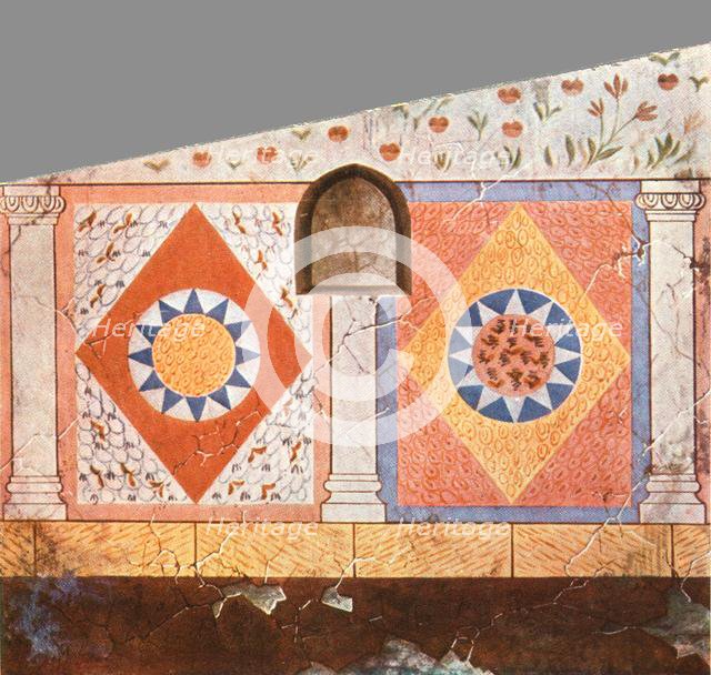 Painted decoration in the Stasovsky Crypt, Cimmerian Bosporus, Kerch, (1928). Creator: Unknown.