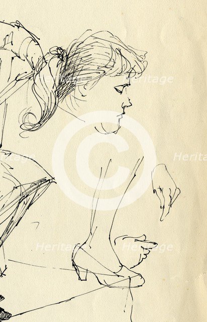 Head, hands and foot detail, 1953. Creator: Shirley Markham.