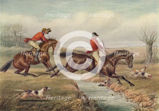 'Over the Stream', c1800, (1922). Artist: Henry Thomas Alken.