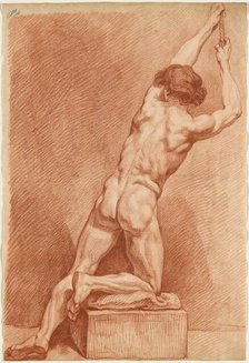 A Male Nude Seen from Behind, c.1760. Creator: Unknown.