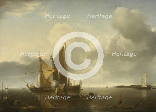 Ships in a Calm, between c1650 and c1655. Creator: Jan van de Cappelle.