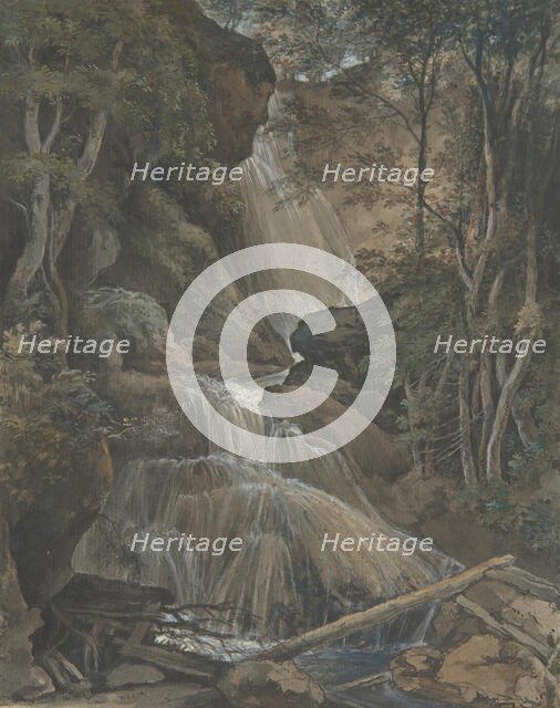 A Waterfall in a Forest at Langhennersdorf, 18th-early 19th century. Creator: Christoph Nathe.