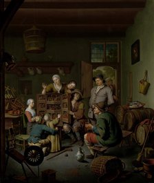 The Raree-show (’t Fraay Curieus), 1718. Creator: Willem van Mieris.