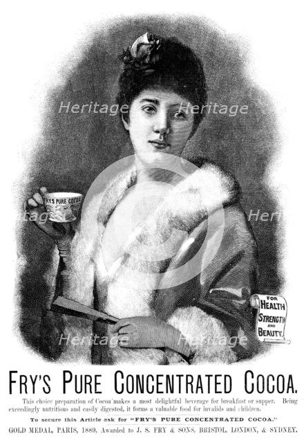 Advertisement for Fry’s Pure Concentrated Cocoa, 1890. Creator: Unknown.