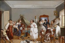 Preparations for a ball in a merchant house, Mid of the 19th century. Creator: Anonymous.