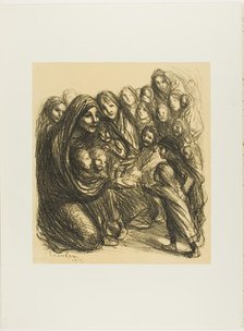 For the Daughters of Soldiers Killed on the Field of Honor, plate thirteen from Actualités, 1915. Creator: Theophile Alexandre Steinlen.