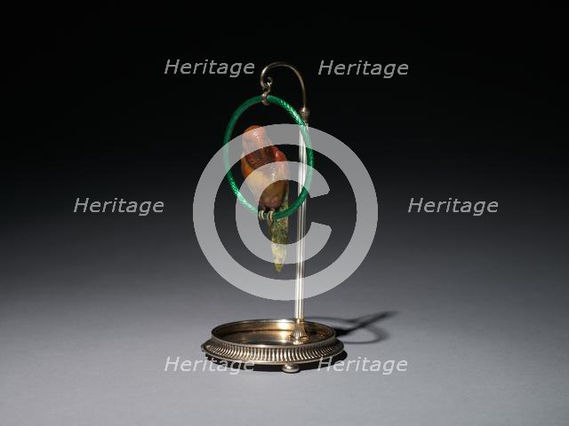 Parrot on a Perch , 1896-1903. Creator: House of Fabergé (Russian, 1842-1918); Mikhail Evlampievich Perkhin (Russian, 1860-1903).