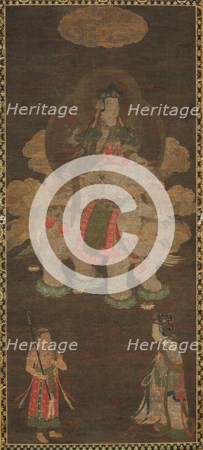Shakyamuni Triad: Buddha Attended by Manjushri and Samantabhadra (Bodhisattva with Elephant), late 1 Creator: Unknown.