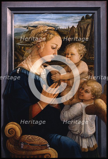 Madonna and Child with two Angels, 1460s. Artist: Lippi, Fra Filippo (1406-1469)