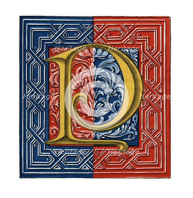 Initial letter 'P', (1843).Artist: Henry Shaw