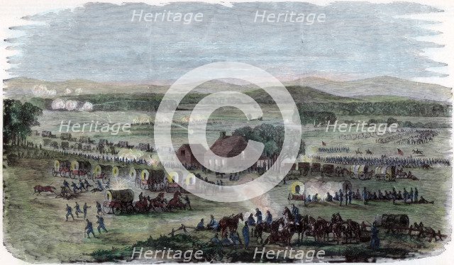 Night of the Battle Cedar Mountain, Culpeper County, Virginia, American Civil War, 9 August 1862. Artist: Unknown