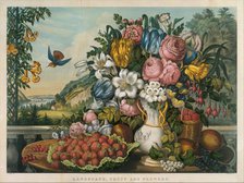 Landscape - Fruit and Flowers, 1862. Creator: Frances Flora Bond Palmer.