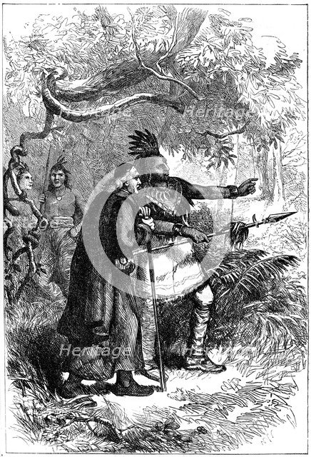 De Lamberville sent away by the Onondagas, late 17th or early 18th century (c1880). Artist: Unknown