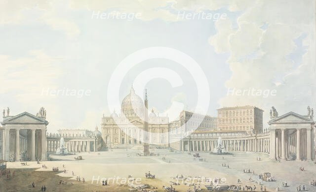 St. Peter's, the Basilica and the Piazza, Unknown date. Creator: Francesco Panini.
