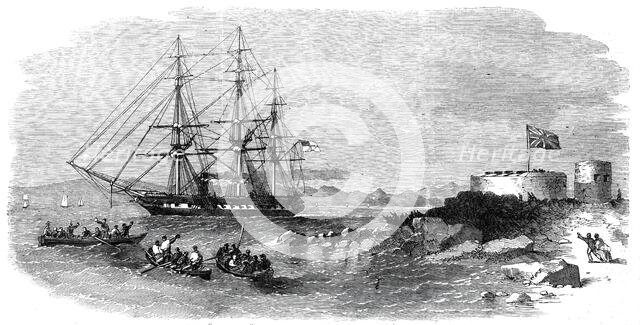 H.M.S. "Euryalus", with Prince Alfred on board, entering Simon's Bay, 1860. Creator: Unknown.