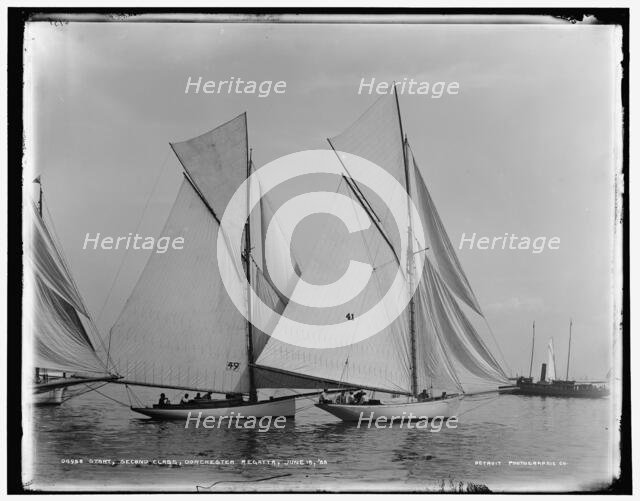 Start, second class, Dorchester regatta, 1888 June 18. Creator: Unknown.
