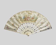 Folding paper fan with pastoral scene, c.1780-c.1795.  Creator: Anon.