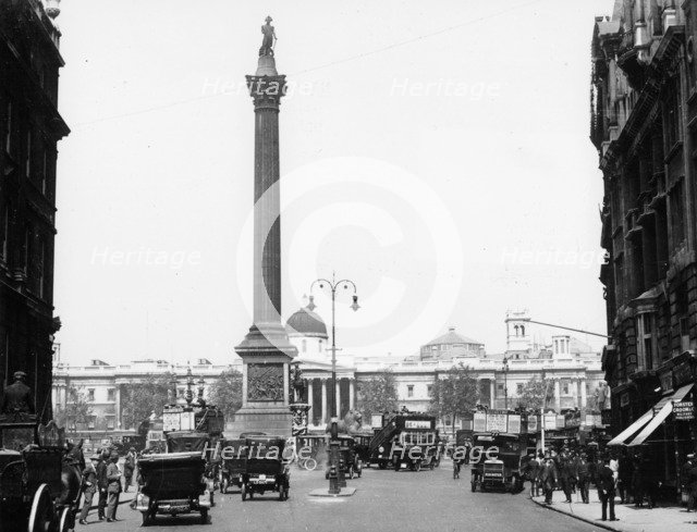 Nelson's Column, Trafalgar Square, London, 1920. Artist: Unknown