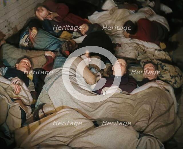 Civilians Sleeping in the London Underground, 1940. Creator: British Pathe Ltd.