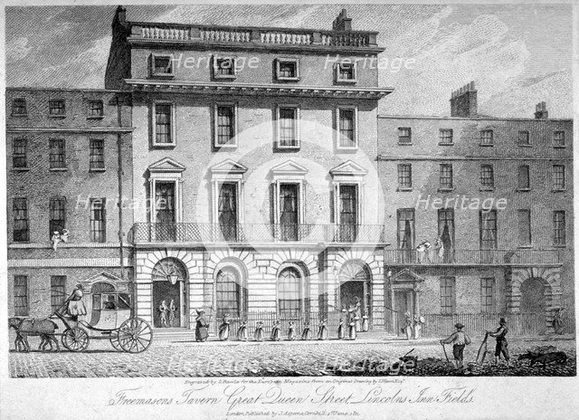 Freemasons' Tavern, Great Queen Street, Holborn, London, 1811.       Artist: Samuel Rawle