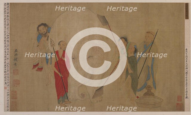 Washing the elephant, Ming dynasty, 17th century. Creator: Unknown.