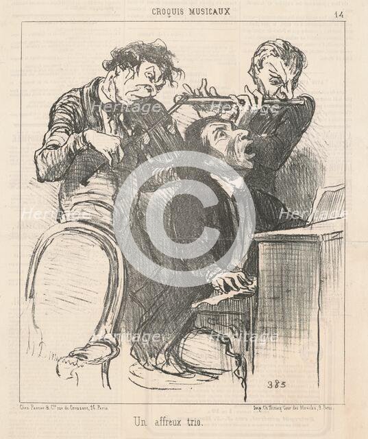 Un affeux trio, 19th century. Creator: Honore Daumier.