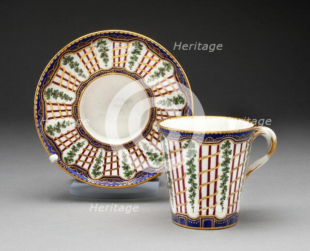 Cup and Saucer, Sèvres, c. 1760. Creator: Sèvres Porcelain Manufactory.