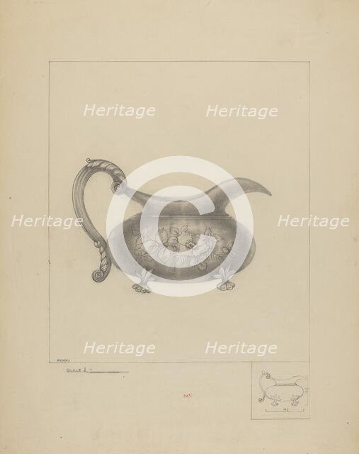 Silver Cream Pitcher, 1935/1942. Creator: Henry Meyers.