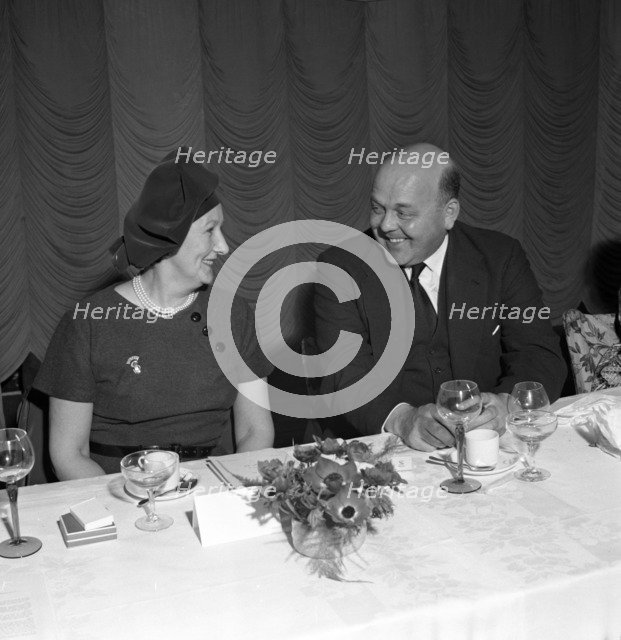 Chatting after dinner at a social function at Spillers Foods, Gainsborough, Lincolnshire, 1962. Artist: Michael Walters