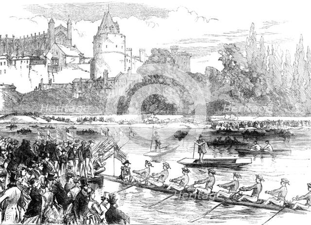 The Fourth of June at Eton: the boats leaving the Brocas for Surley Hall, 1870. Creator: Unknown.