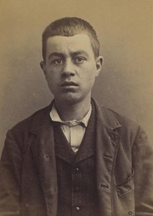 Maince. émile. 19 ans, né à Levallois-Perret (Seine). Réparateur d'objets d'arts. Anarchis..., 1894. Creator: Alphonse Bertillon.