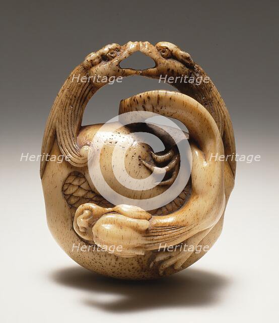 Dragons on Gong, Mid-19th century. Creator: Asakusa School.