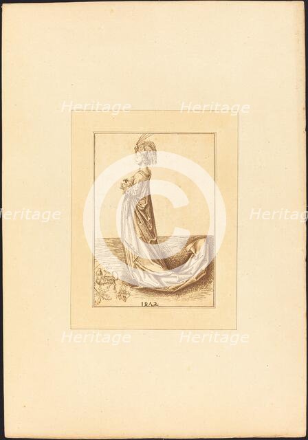 A Lady in a Long Dress, 1780. Creator: Maria Catharina Prestel.