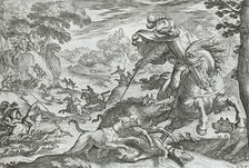Boar Hunt, 16th century. Creator: Antonio Tempesta.
