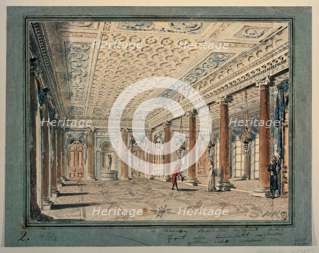 Interior of the Corner hall in the Stroganov palace. Artist: Voronikhin, Andrei Nikiforovich (1759-1814)